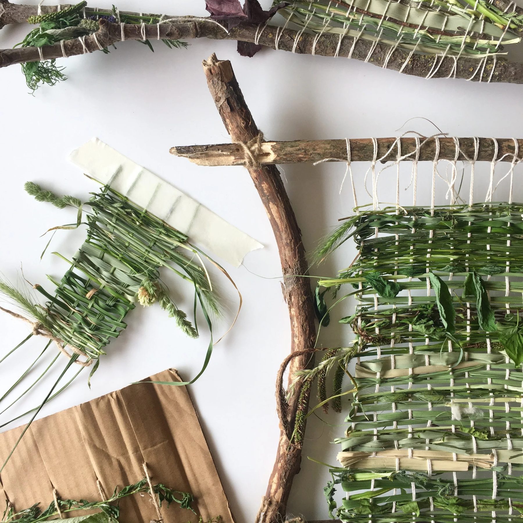 Woven grass and twig looms